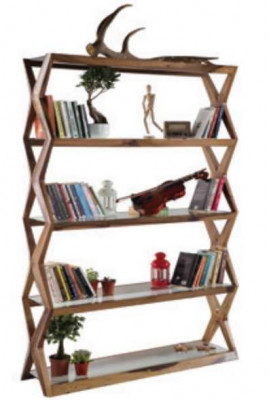 Bicherdéif Modernt Holz Regal Schaf Büro Designer Ariichtung Regaler