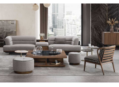 Luxus Canapé Gro Wunnzëmmer Polster Textil Dräisëtzer Canapé Sofas Couchen