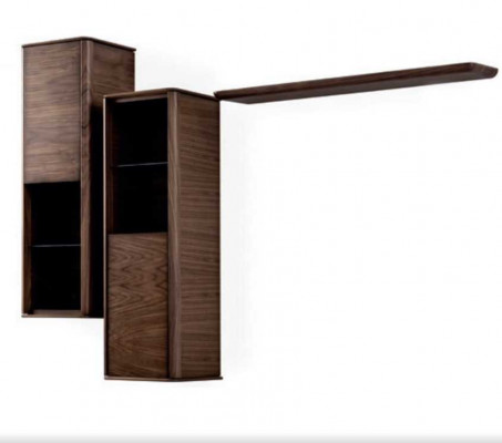 Wunnzëmmer Set Schiefwand Regal mat TV Stand Modernen Designen Wunnwand