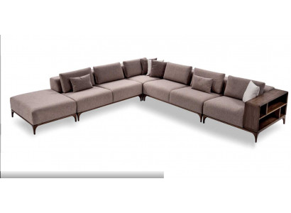 Wunnzëmmer Ecksofa L-Form Holz Modernen Luxus Design Eckgarnitur Eckcouch