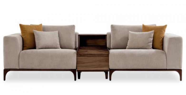 Luxus 4-Deel Wunnzëmmer Set Sofa 3+2+1 Plazen mat Kaffisdësch am Moderne Design