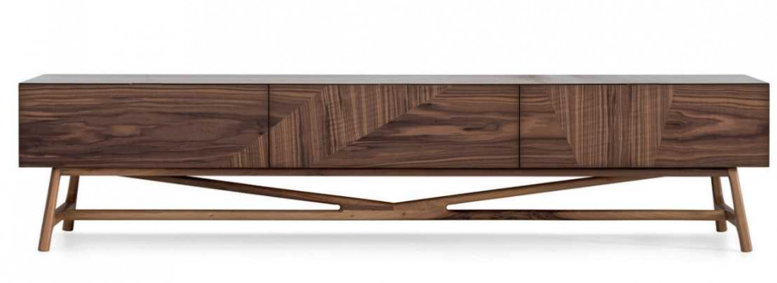 Wunnzëmmer TV-Stänner mat 2x Wandregal Luxus Design Sideboard Wunnwand