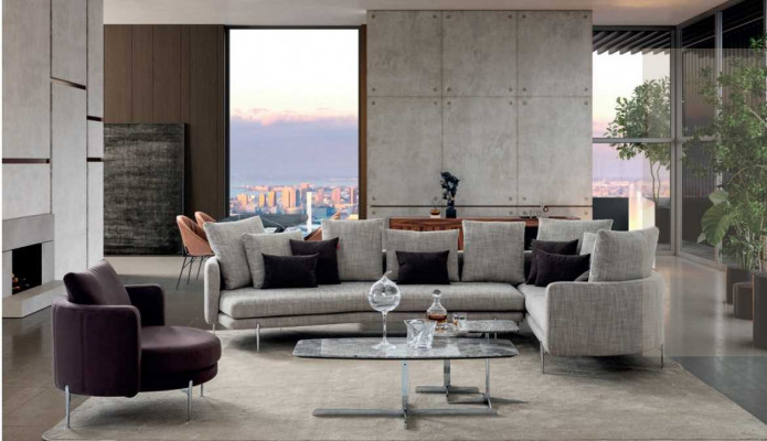 Wunnzëmmer Set 4+3+1 Sëtzer modern 3tlg Sofagarnitur Sëtzkëssen Miwwelen