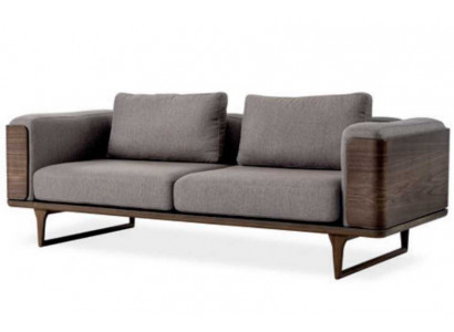 Luxus Canapé Gro Faarf Wunnzëmmer Polster Textil Dräisëtzer Couch 225x90