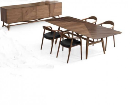 Luxus Set Iesszëmmer 6tlg Iessgarnitur Iessgrupp Set Dësch 4x Still mat Anrichte