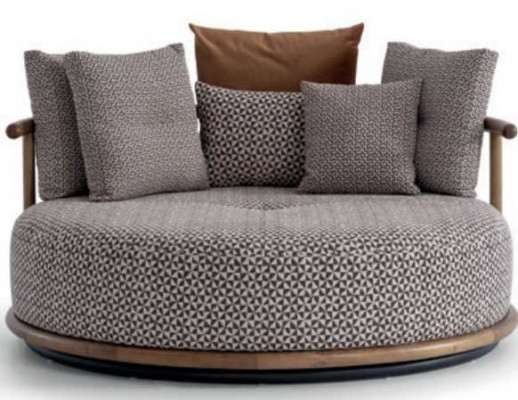 Design Sofa fir Wunnzëmmer Modern mat Luxus Miwwelen Sëtzkëssen Ronnsofa