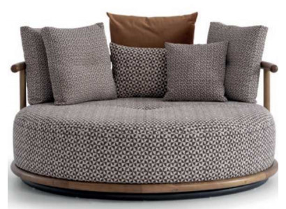 Design Sofa fir Wunnzëmmer Modern mat Luxus Miwwelen Sëtzkëssen Ronnsofa