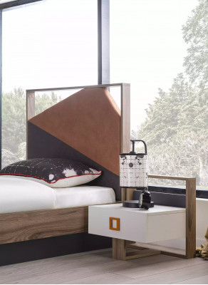 Komplett Bett Kannermeubelen Kannergbett Kannergzëmmer Holz Gri Set 4 Deeler