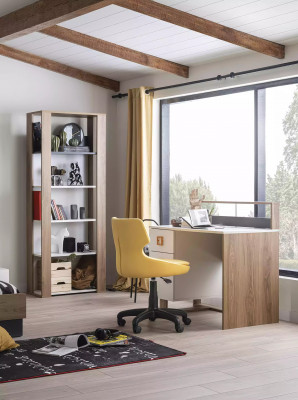 Kanner Schreibtisch Schreibtisch Bicherregal Holz Braun Set 2 Stéck Büro