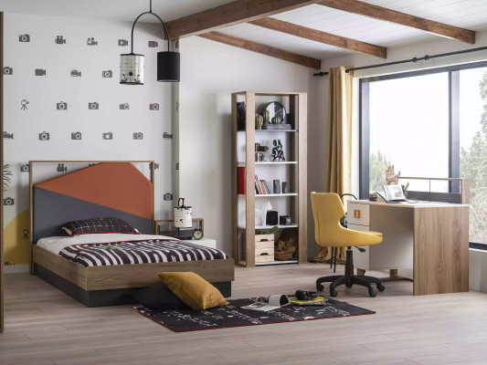 Kanner Schreibtisch Schreibtisch Bicherregal Holz Braun Set 2 Stéck Büro