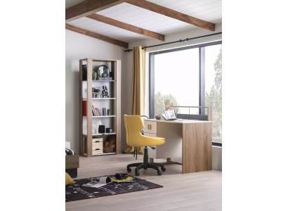 Kanner-Schreibdësch Schreifdësch Bicherregal Holz Bruin Set 3 Deeler Still