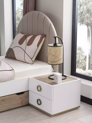 Design Kannerzëmmer Komplette Bett Kannermeebel Holz Wäiss Set 4tlg Nei