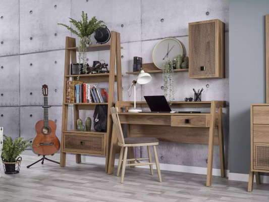 Kanderschreifdësch Schreifdësch Bicherregal Holz Braun Set 3tlg Regal