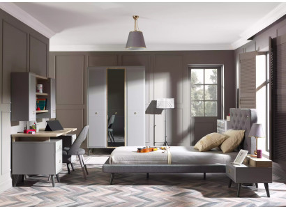 Komplett Jugendbett Kannersmiwwelen Kannerzëmmer Bett Holz Gro Set 5 Deeler