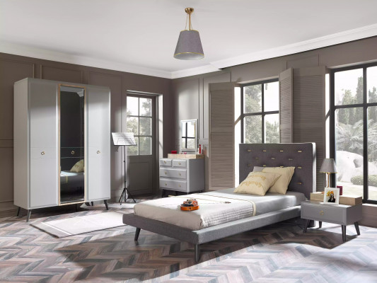 Kanner Still Bett Komplett Jugendbett Kannerzëmmer Holz Gro Set 4 Deeler