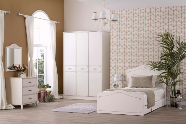 Grupp Kommode mat Spigel Schaf Holz Kommoden Sideboard Wäiss Luxus