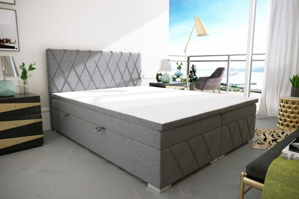 Doppel Luxus Gri Boxspringbett Design Bett Polsterbett Schlofkummer Textil