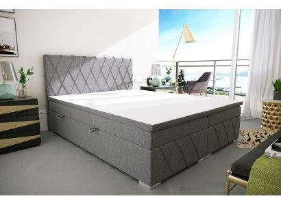 Doppel Luxus Gri Boxspringbett Design Bett Polsterbett Schlofkummer Textil