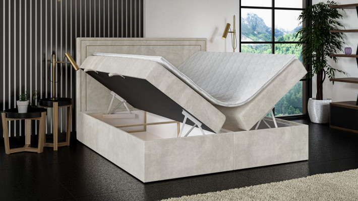 Modern Bett Polster Design Luxus Duebel Miwwelen Schlofzëmmer Boxspringbett Miwwelen