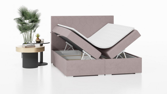 Bett Kappenzuch Design Duebelbett Schlofzëmmer Textil Miwwelen Luxus Boxspringbett