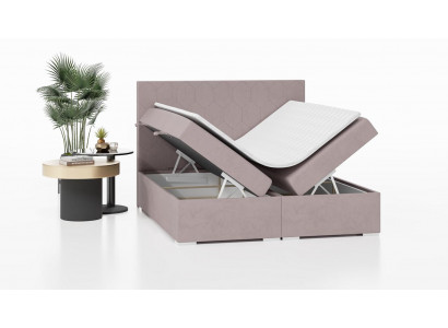 Bett Kappenzuch Design Duebelbett Schlofzëmmer Textil Miwwelen Luxus Boxspringbett