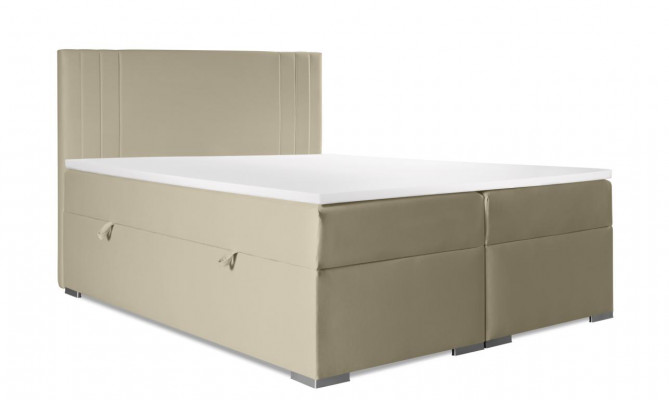 Duebelbett Polster Schlofkummer Bett Modern Miwwelen Polsterbett Boxspringbett