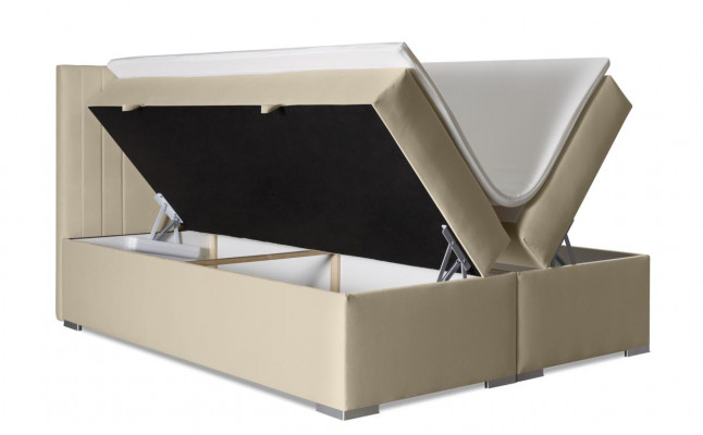 Duebelbett Polster Schlofkummer Bett Modern Miwwelen Polsterbett Boxspringbett