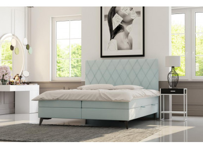 Schlofkummer Bett Luxus Miwwelen Polster Stoff Modern Design Boxspringbett