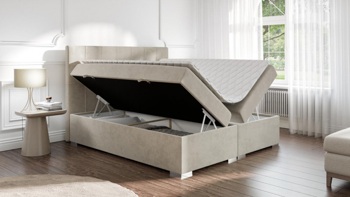 Bett Luxus Schlofzëmmer Duebelbett Textil Polster Design Miwwelen Boxspringbett