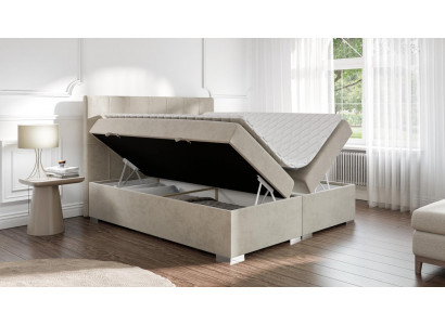 Bett Luxus Schlofzëmmer Duebelbett Textil Polster Design Miwwelen Boxspringbett