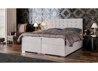Bett Miwwelen Modern Design Doppelbett Luxus Schlofzëmmer Textil Boxspringbett