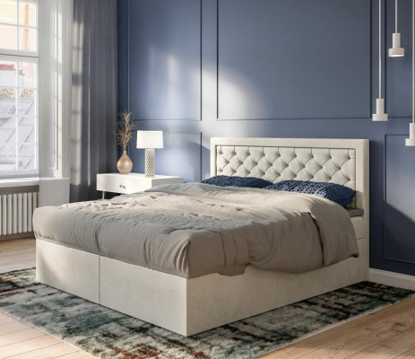 Schlofkummer Bett Luxus Miwwelen Stil Modern Boxspringbett Design Duebelbett