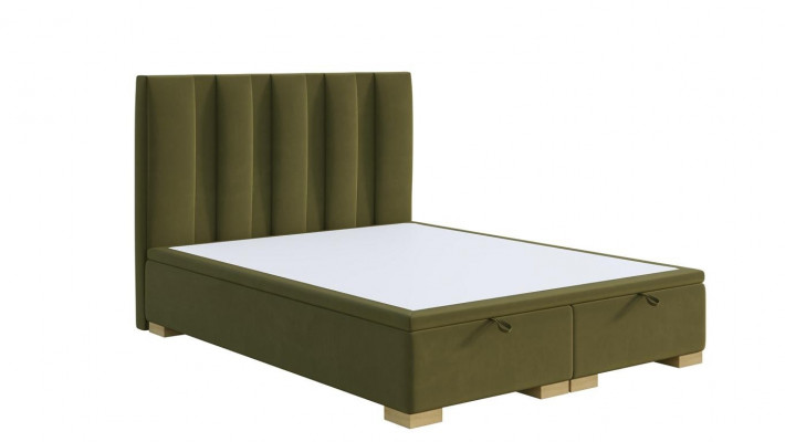 Schlofzëmmer Bett Duebelbett Modern Designer Miwwelen Gréng Polsterbett