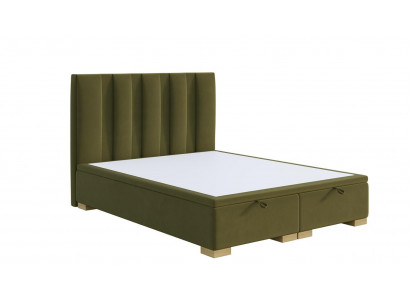 Schlofzëmmer Bett Duebelbett Modern Designer Miwwelen Gréng Polsterbett