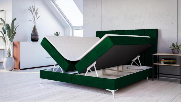 Modern Bett Schlofzëmmer Designer Duebelbett Boxspringbett Gepolstert Bett