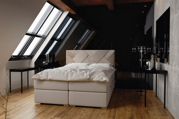 Luxus Bett Designer Schlofzëmmer Gepolstert Miwwelen Modern Duebelbett Boxspringbett