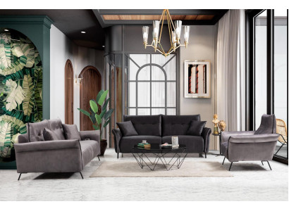 Modern Canapé-Set 3 Stéck Luxus Fauteuil Wunnzëmmer Garnitur Dräisëtzer Sofas