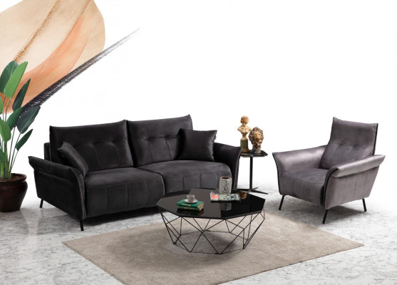Modern Canapé-Set 3 Stéck Luxus Fauteuil Wunnzëmmer Garnitur Dräisëtzer Sofas