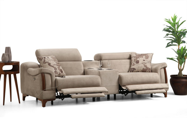 Wunnzëmmer Set 3 Stéck Luxus Sofagarnitur Dreesëtzer Sofa Canapé Modern Miwwelen