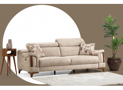 Dreisëtzer Sofa Canapé Wunnzëmmer Designer Miwwelen Modern Polster Textil