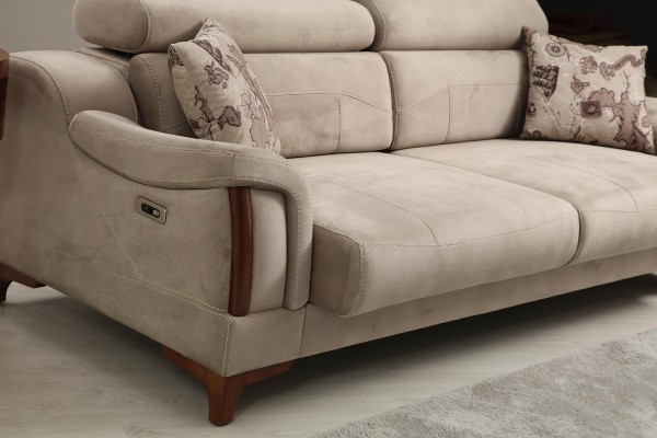 Dreisëtzer Sofa Canapé Wunnzëmmer Designer Miwwelen Modern Polster Textil