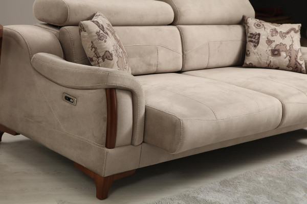 Dreisëtzer Sofa Canapé Wunnzëmmer Designer Miwwelen Modern Polster Textil