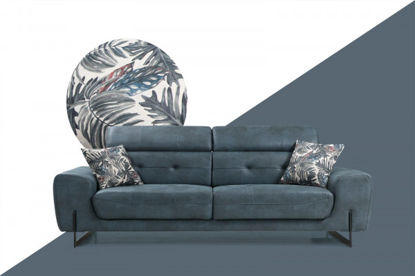 Sotzkombinatioun 2 tlg Drësëtzer Sofa Couch Wunnzëmmer Designer Sessel Textil Miwwelen