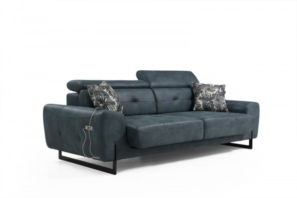 Sotzkombinatioun 2 tlg Drësëtzer Sofa Couch Wunnzëmmer Designer Sessel Textil Miwwelen