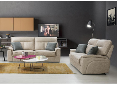 Komplett Set 2 Stéck Drësëtzer Sofas Couch Garnitur Design Modern Wunnzëmmer