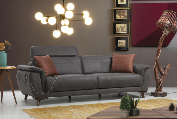 Luxus Dräisëtzersofa Modern Sëtzmuubel Wunnzëmmer Couch Polstermuubel