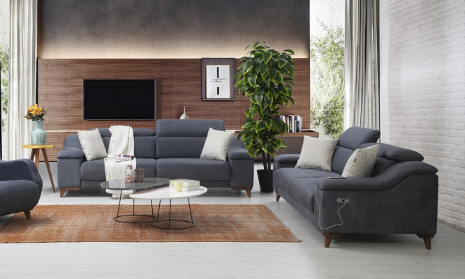 Design Dräisëtzer Sofa Couch Polster Modern Wunnzëmmer Textil Sofen Nei Miwwelen
