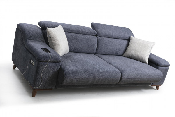 Wunnzëmmer Komplett 2 Stéck Dräisëtzer Sofa Modern Sëtz Textil Nei Miwwelen Couch