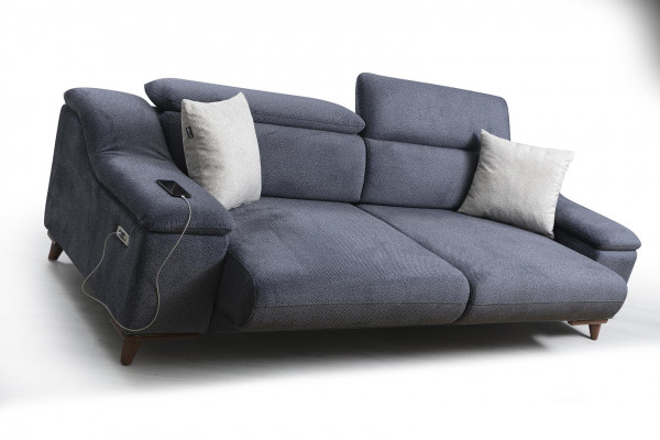 Wunnzëmmer Komplett 2 Stéck Dräisëtzer Sofa Modern Sëtz Textil Nei Miwwelen Couch