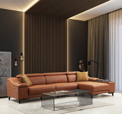 Wunnzëmmer Eckcanapé Modern L-Form Canapé Couch Eckgarnitur Polsterméibel Nei